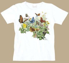 ATLAS SCREEN PRINTING Butterfly Garden Ladies Scoop Neck T-shirt -XL WC124NXL