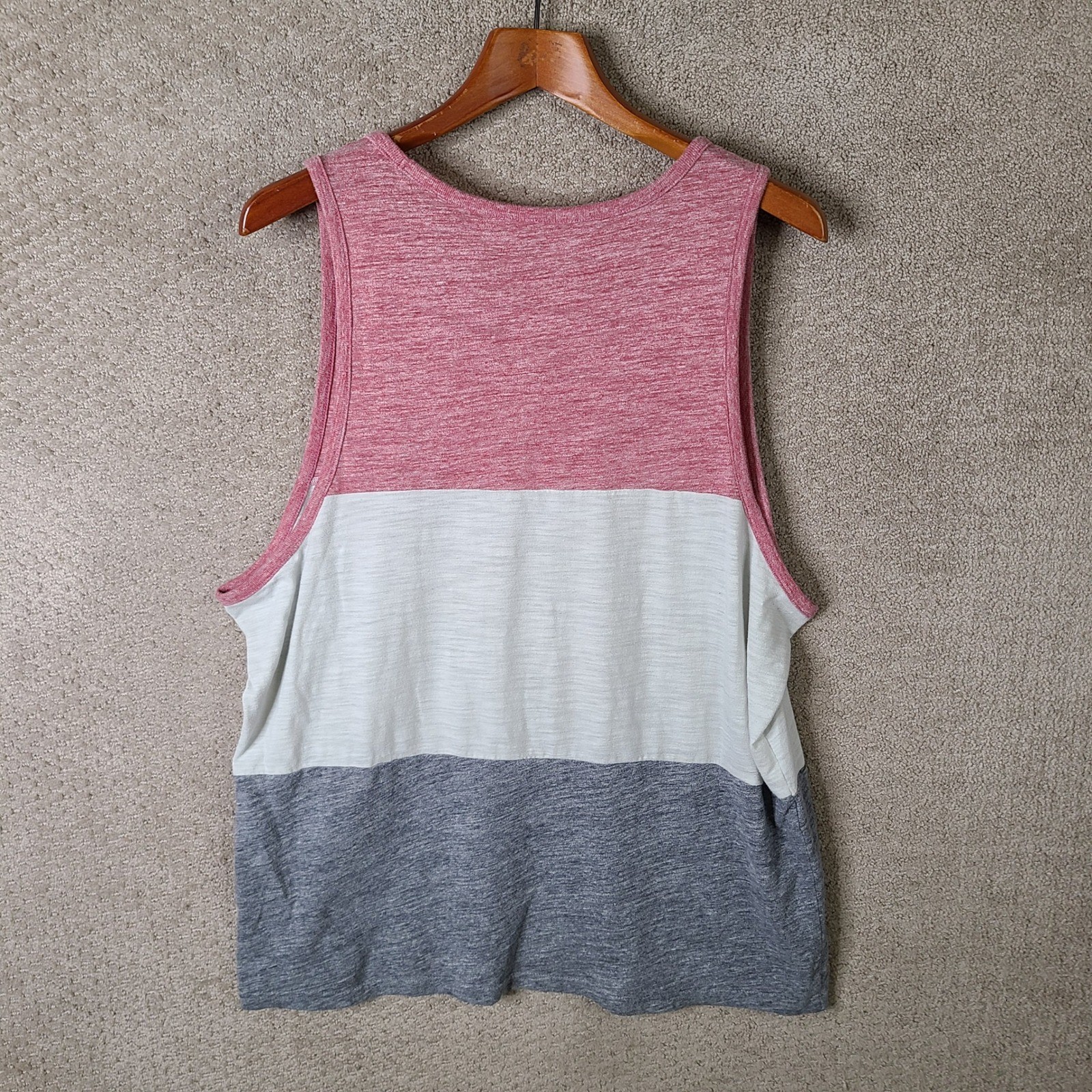 Express Shirt Mens XL Red White Gray Tank Top Colorblock Heather Cotton Blend gallery