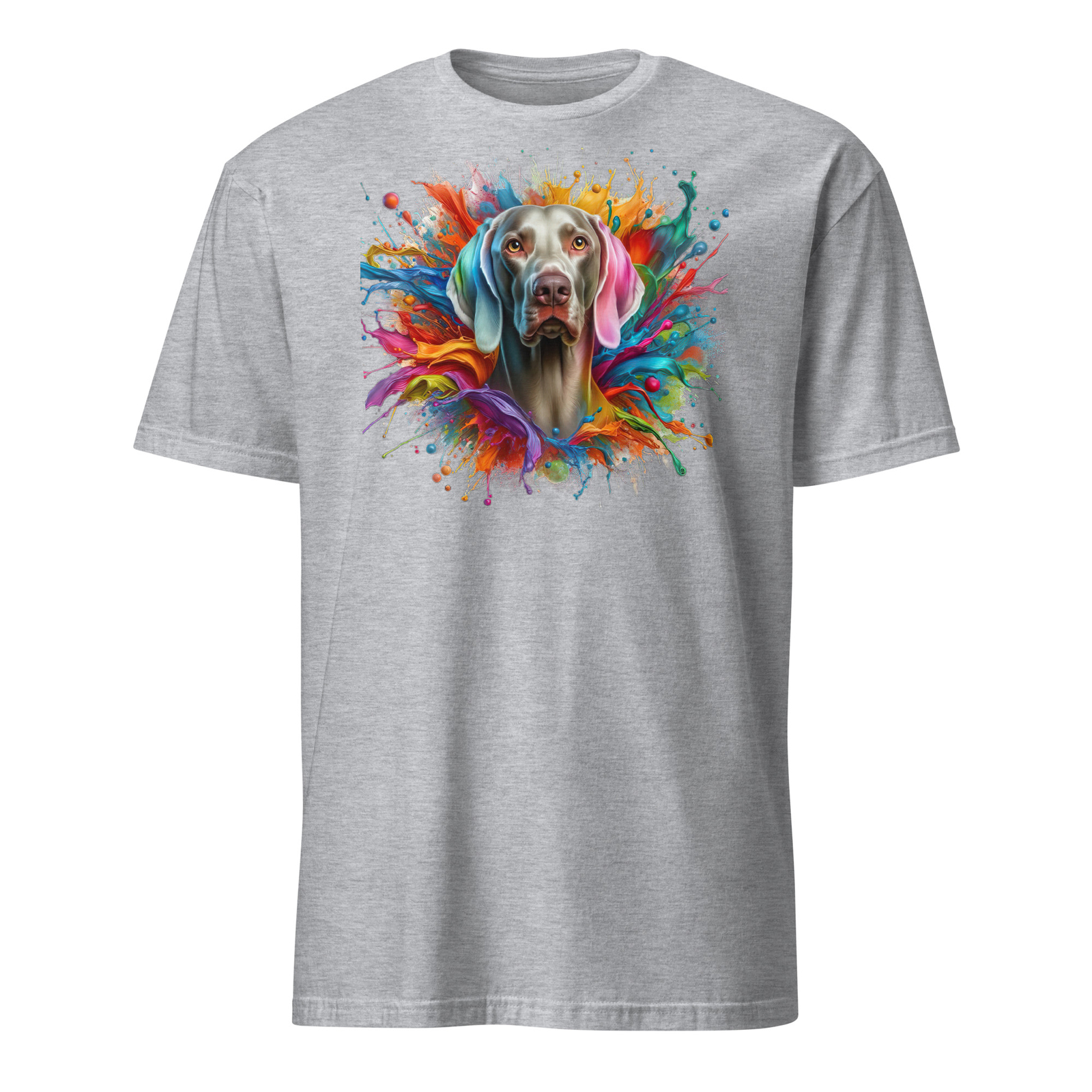Colorful Weimaraner Dog Unisex T-Shirt | Vibrant Design, Short Sleeve Tee