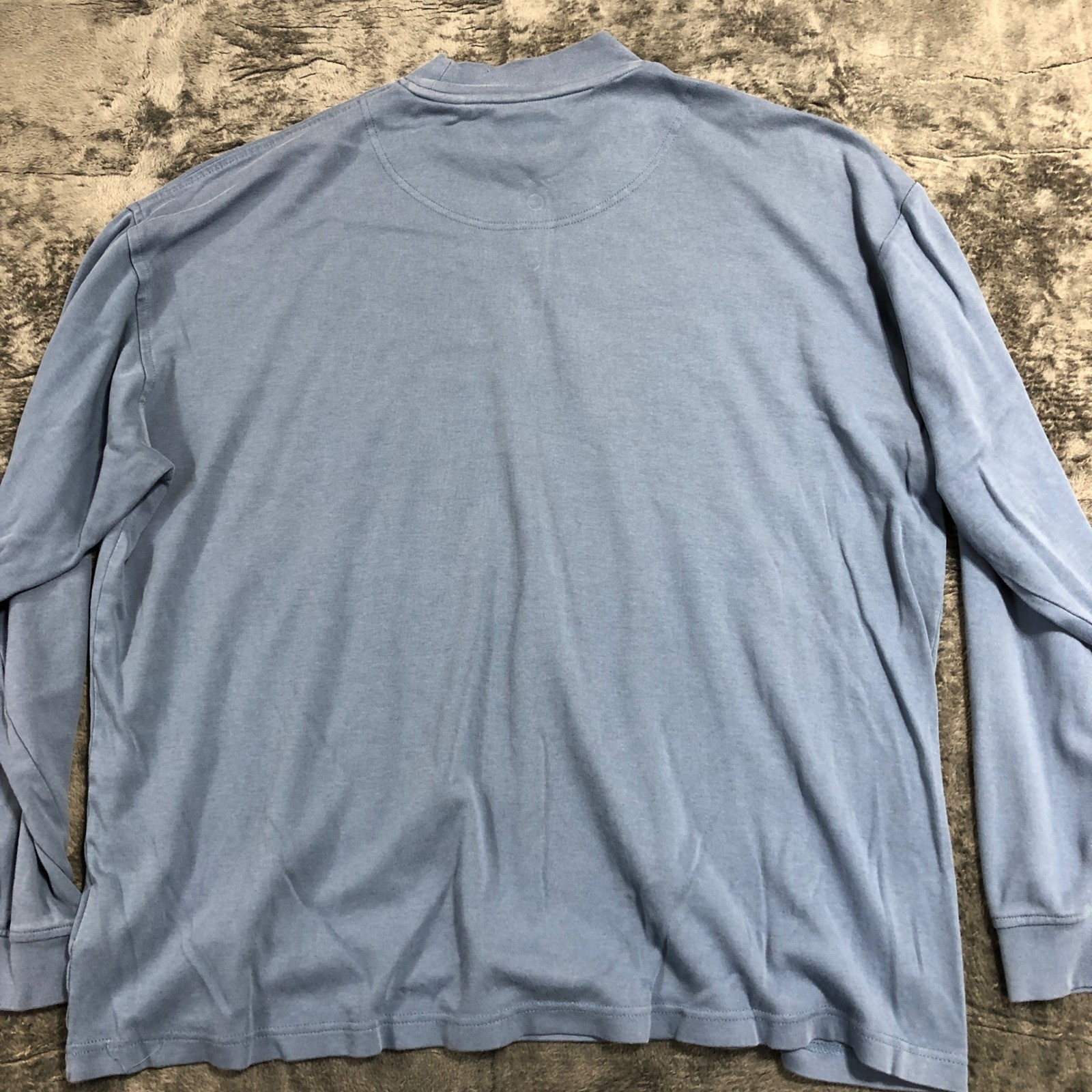 Pebble Beach Mock Neck Shirt Mens XL Blue Long Sleeve Cotton Golf Tee 1026 gallery