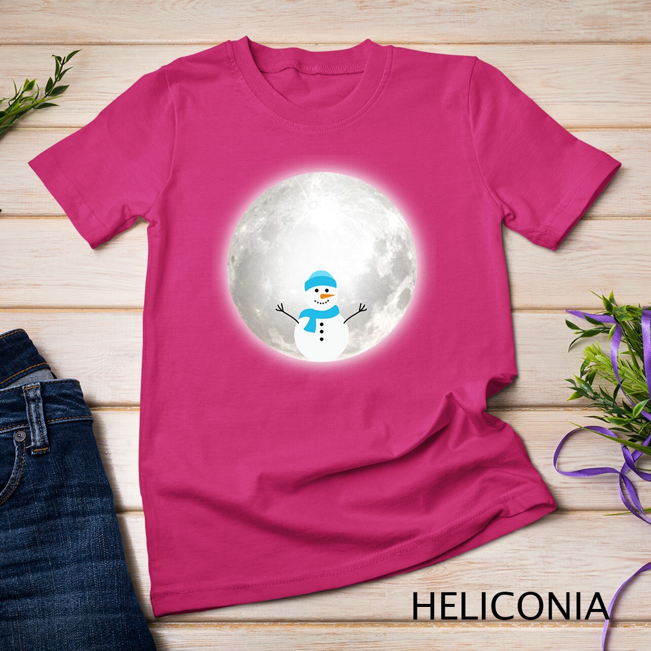 Snow Moon Snowmoon Snowman Unisex T-shirt gallery