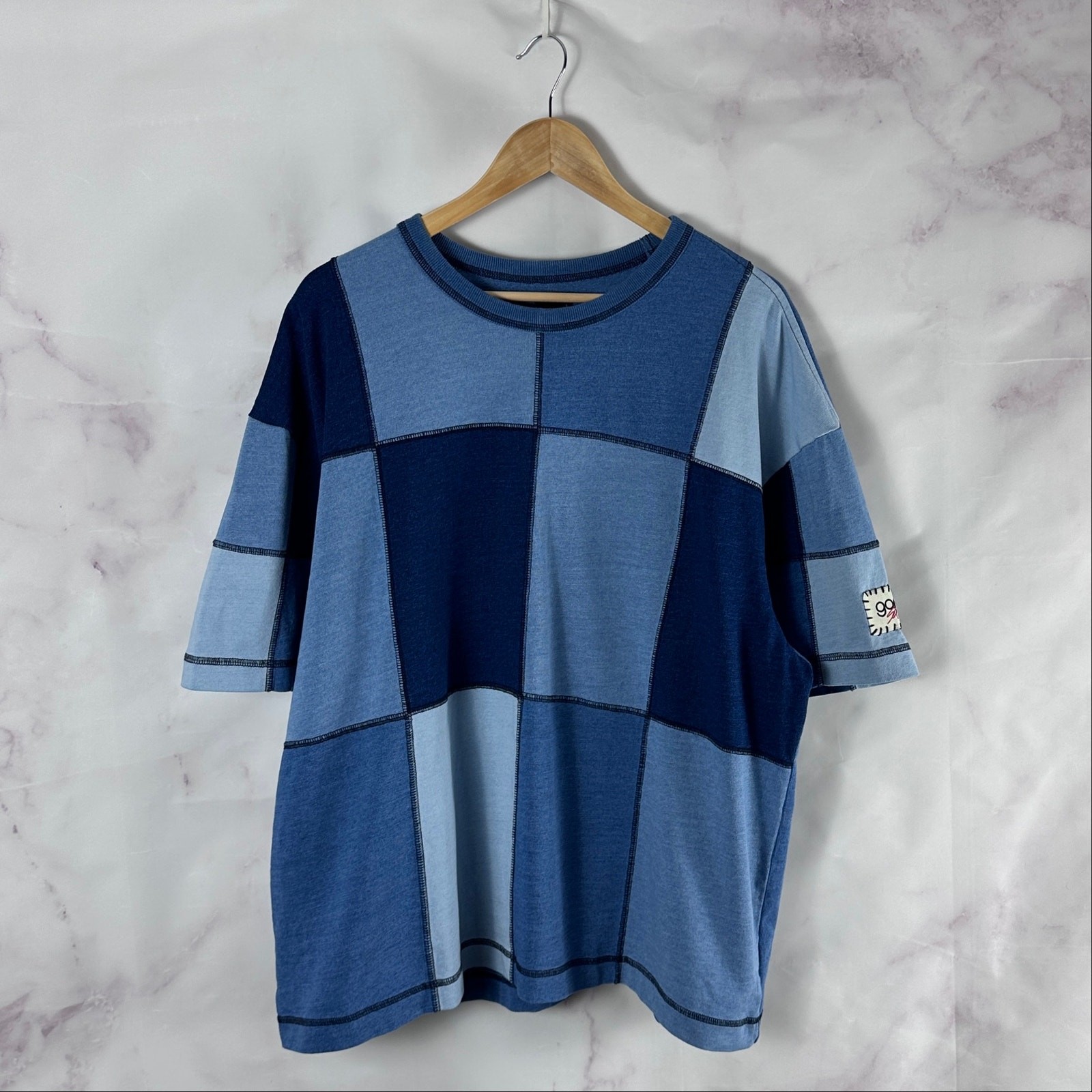 Sean Wotherspoon Gap Shirt Japan Exclusive Indigo Patchwork Cropped Tee L SWJP gallery