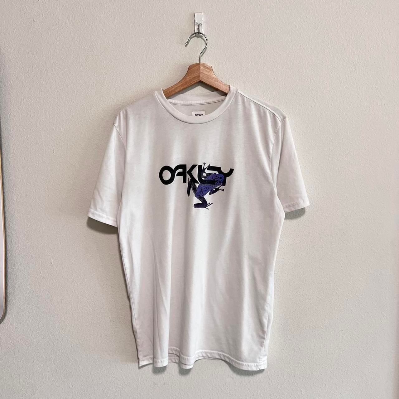 Oakley Poison Dart Frog Logo Gorp Core Nature White T Shirt Surf Y2K Size Medium