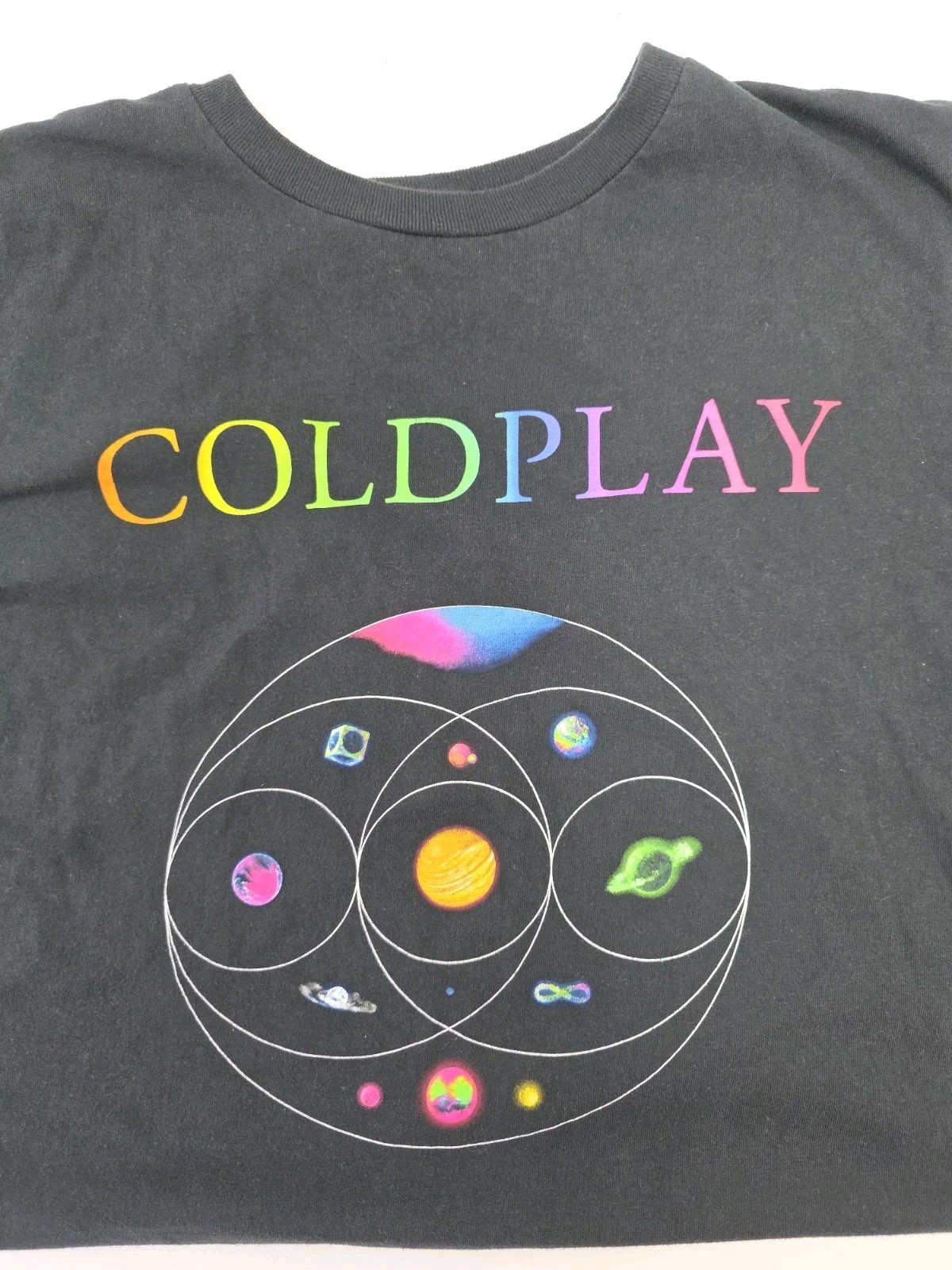 COLDPLAY Music of the Spheres 2023 Tour Concert T-Shirt Large Black