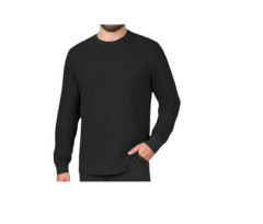 MEMBERS MARK MENS THERMAL CREW, BLACK HEATHER *CHECK FOR SIZE