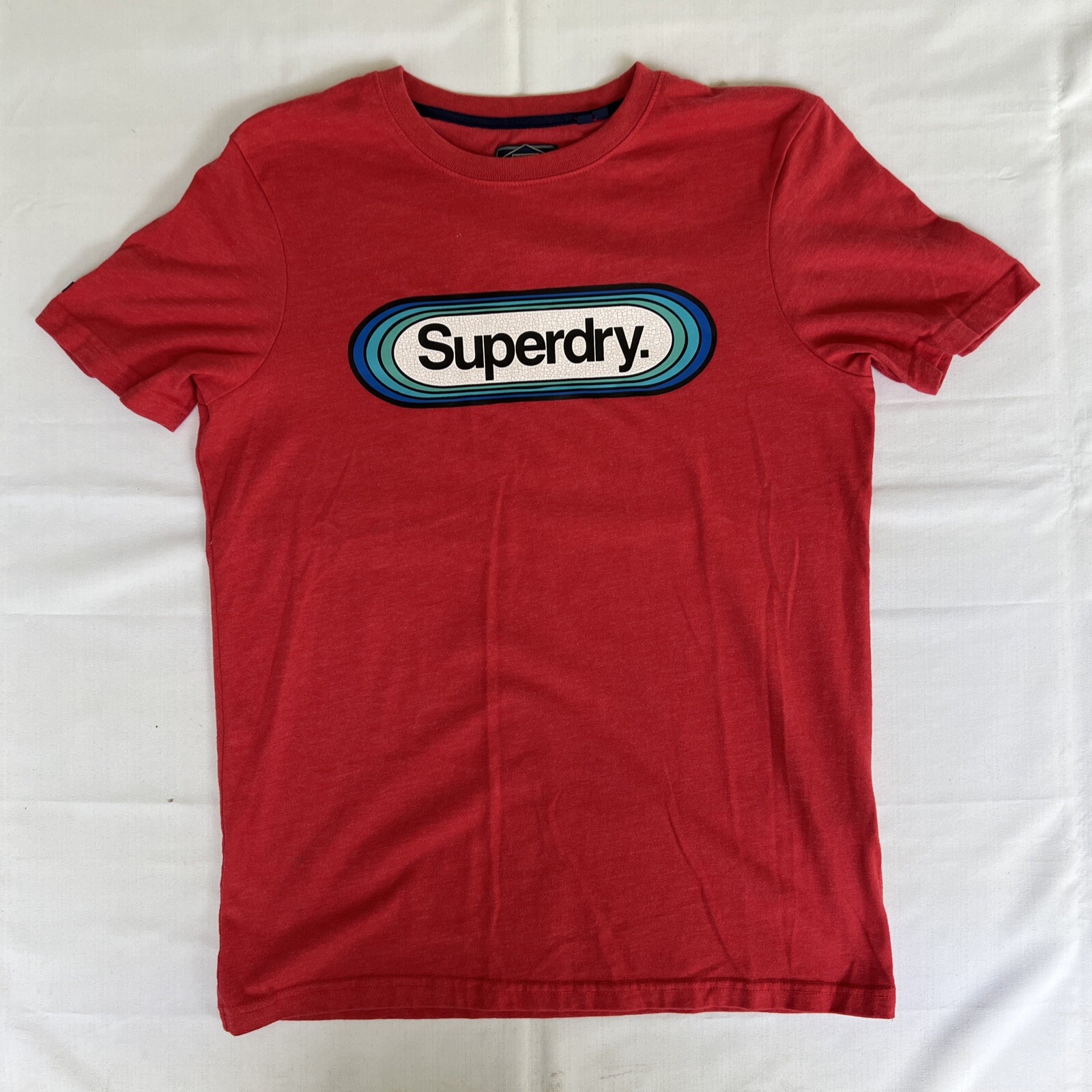 SUPERDRY T Shirt Men's Size Medium RED Premium Streetwear Distressed Print 1363 gallery