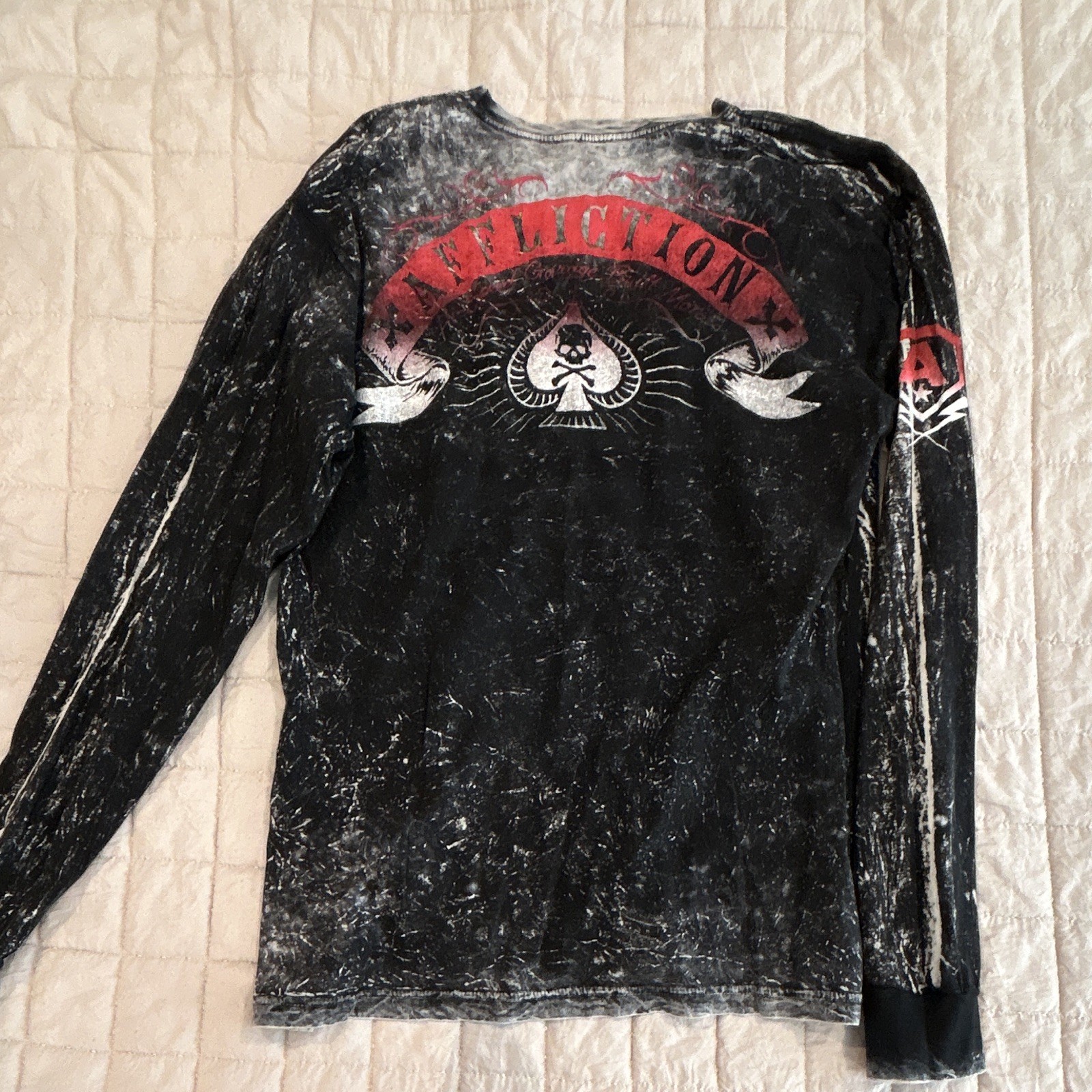 Reversible Affliction American Customs Gray Long Sleeve Tee Men's XL gallery
