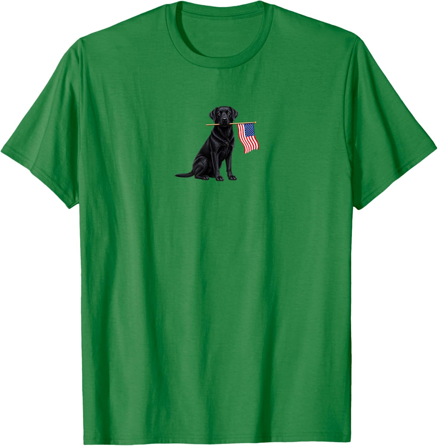 Black Labrador Retriever Holding American USA Flag 4 of July T-Shirt Gift S-5XL gallery