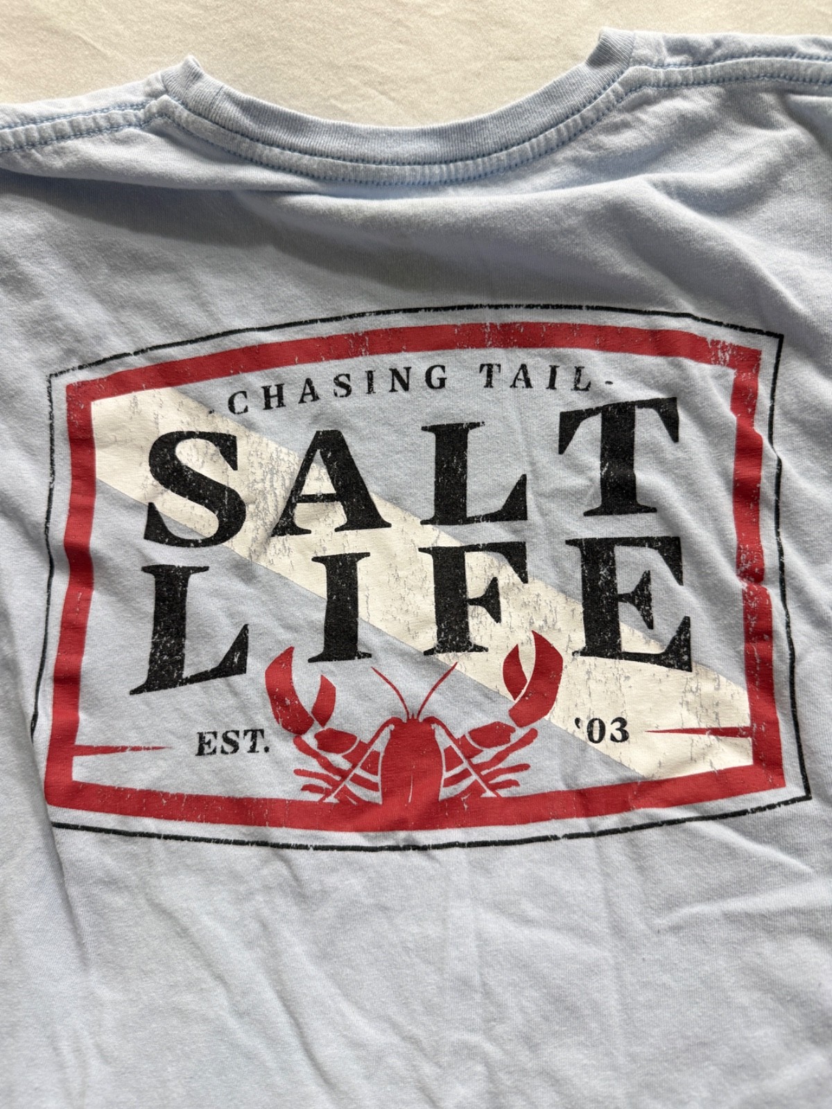 Salt Life Graphic T Shirt Small Blue Short Sleeve Beach Fishing Logo Tee gallery