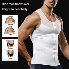 Mens Compression Shirt To Hide Gynecomastia Moobs Slimming Body Shaper Tank Tops
