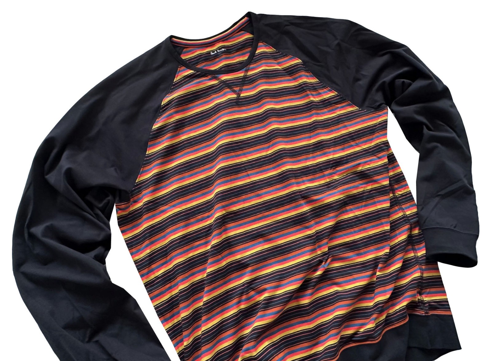 PAUL SMITH LONG SLEEVES STRIPED COTTON MULTICOLOURED T-SHIRT TOP RARE BNWT SZ-XL gallery