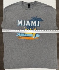 Gildan Soft Style Unisex Gray Graphic Miami T-Shirt Travel Souvenir 2XL