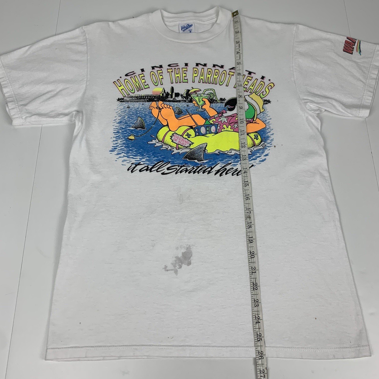 Vintage Cincinnati Parrot Heads T-Shirt Jimmy Buffett Warm 98 Radio Tee Medium gallery