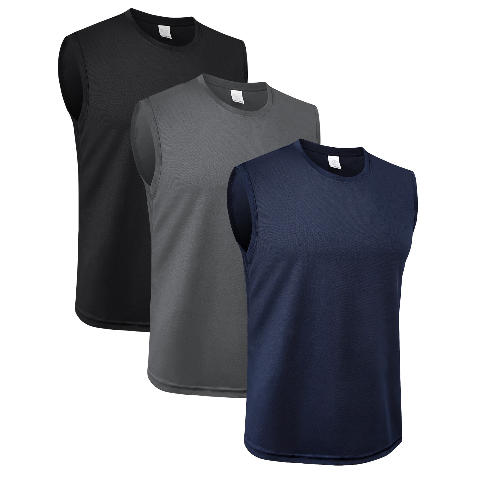 3Pack Mens Sleeveless Tank Tops Quick Dry Summer Workout Gym Fitness Shirts Cool