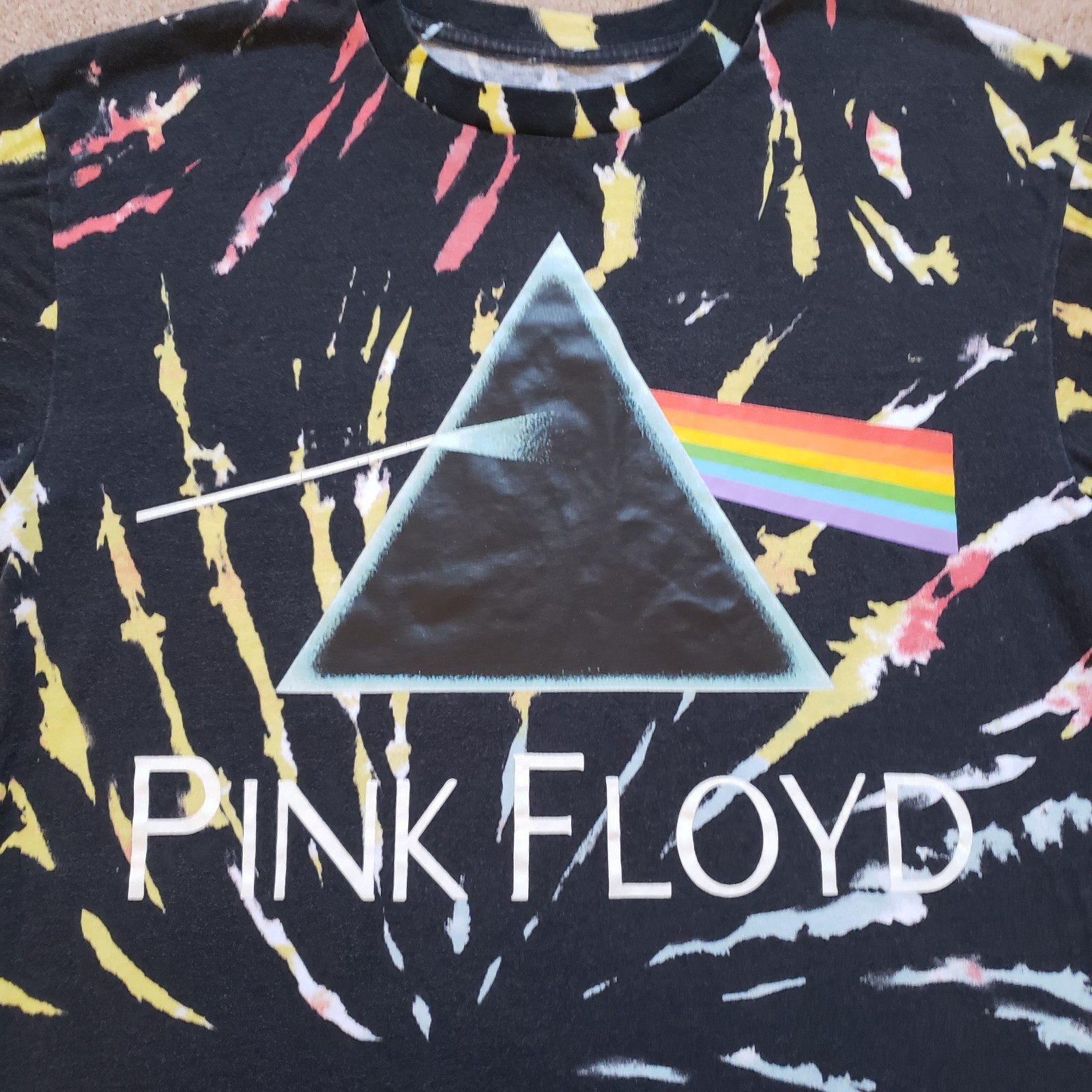 2020 Pink Floyd Dark Side Of The Moon Size Medium Mens Tie Dye AOP T-Shirt Band gallery