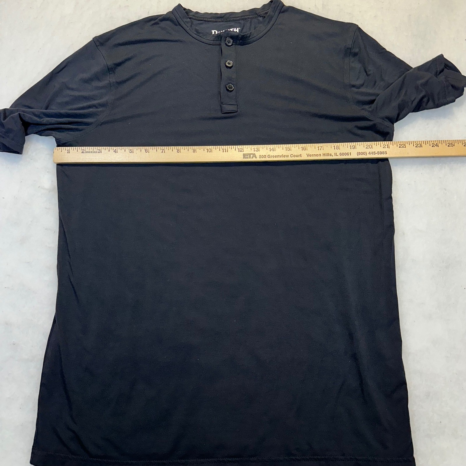 Duluth Trading Co Henley Shirt Mens Medium Black Tencel Modal Stretch Casual gallery