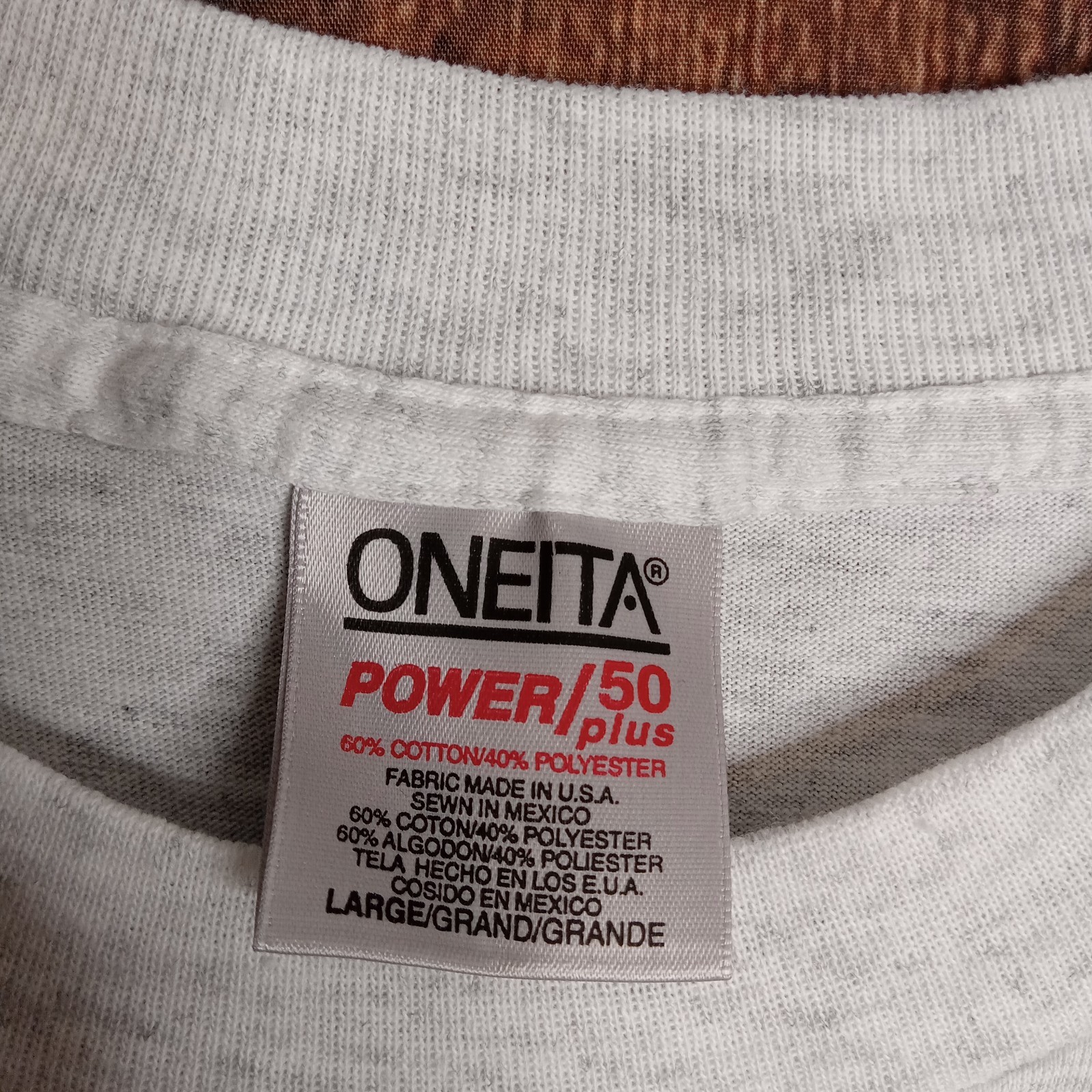 Oneita Power 50 Plus Vintage Single T-Shirt Stitch Vladimir Large Heather Gray gallery