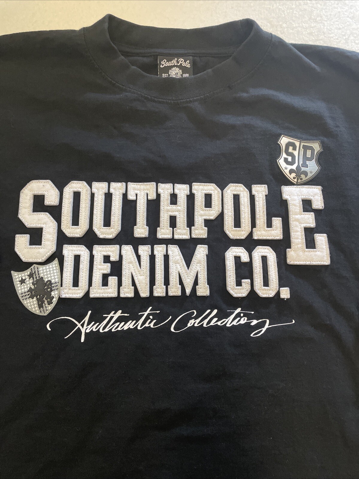 Vintage South Pole T-shirt Black 90’s Y2K Hip Hop Streetwear Men's Size XL gallery