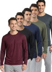 5 Pack Quick Dry Fit Men Long Sleeve T Shirts Sport Casual Construction Work …