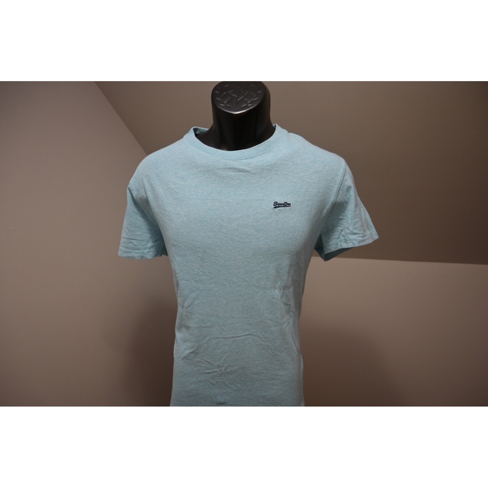 Superdry T-Shirt Mens Size Medium Blue Excellent Organic Cotton Heathered Tee