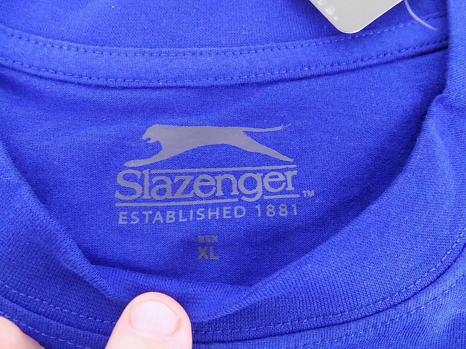 Slazenger Soccer (Football) T-Shirt XL, new, cotton, blue, Goal! 43.5" chest gallery