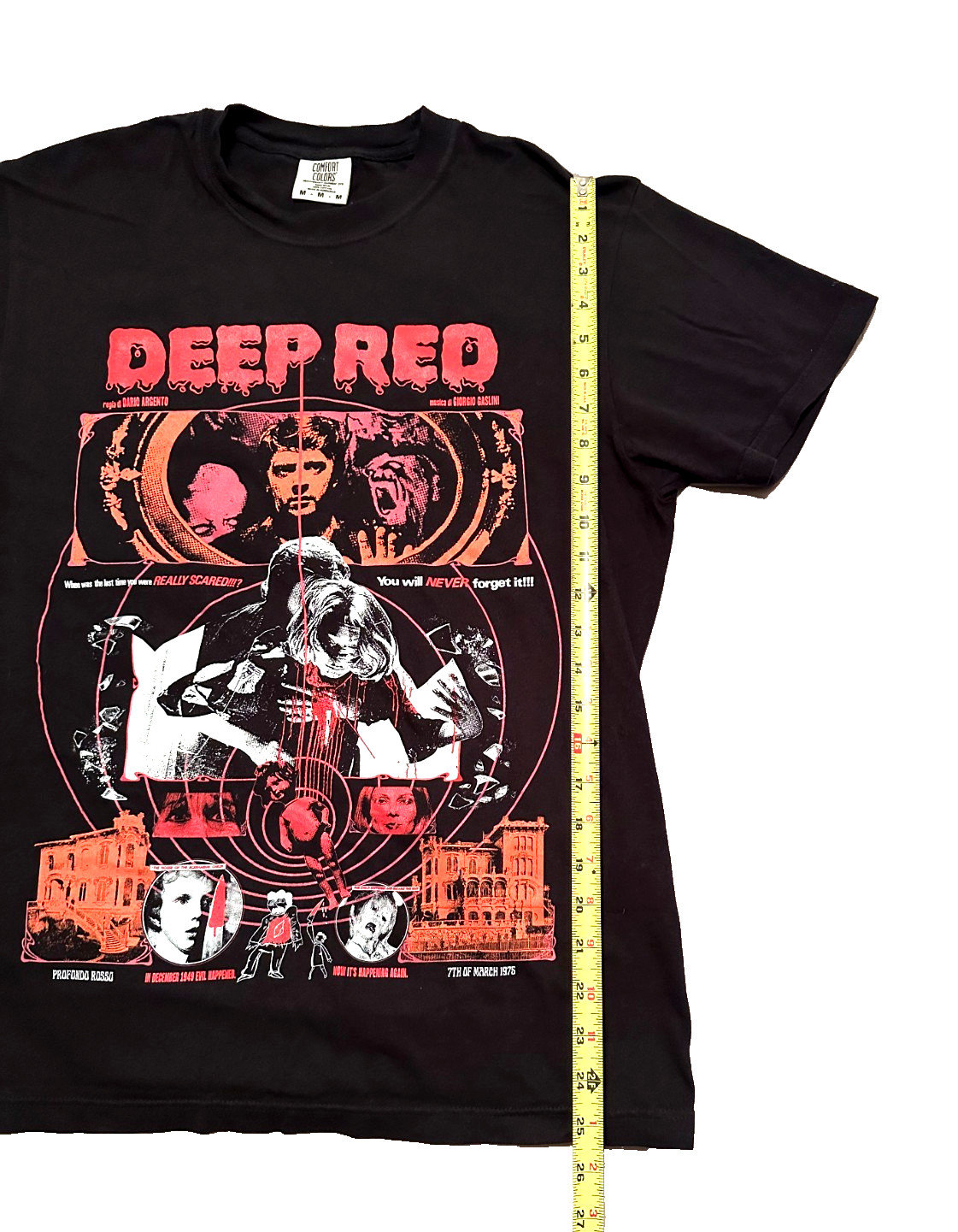 Deep Red (1975) Movie Graphic M Black T-Shirt Horror Argento Profundo Goblin gallery