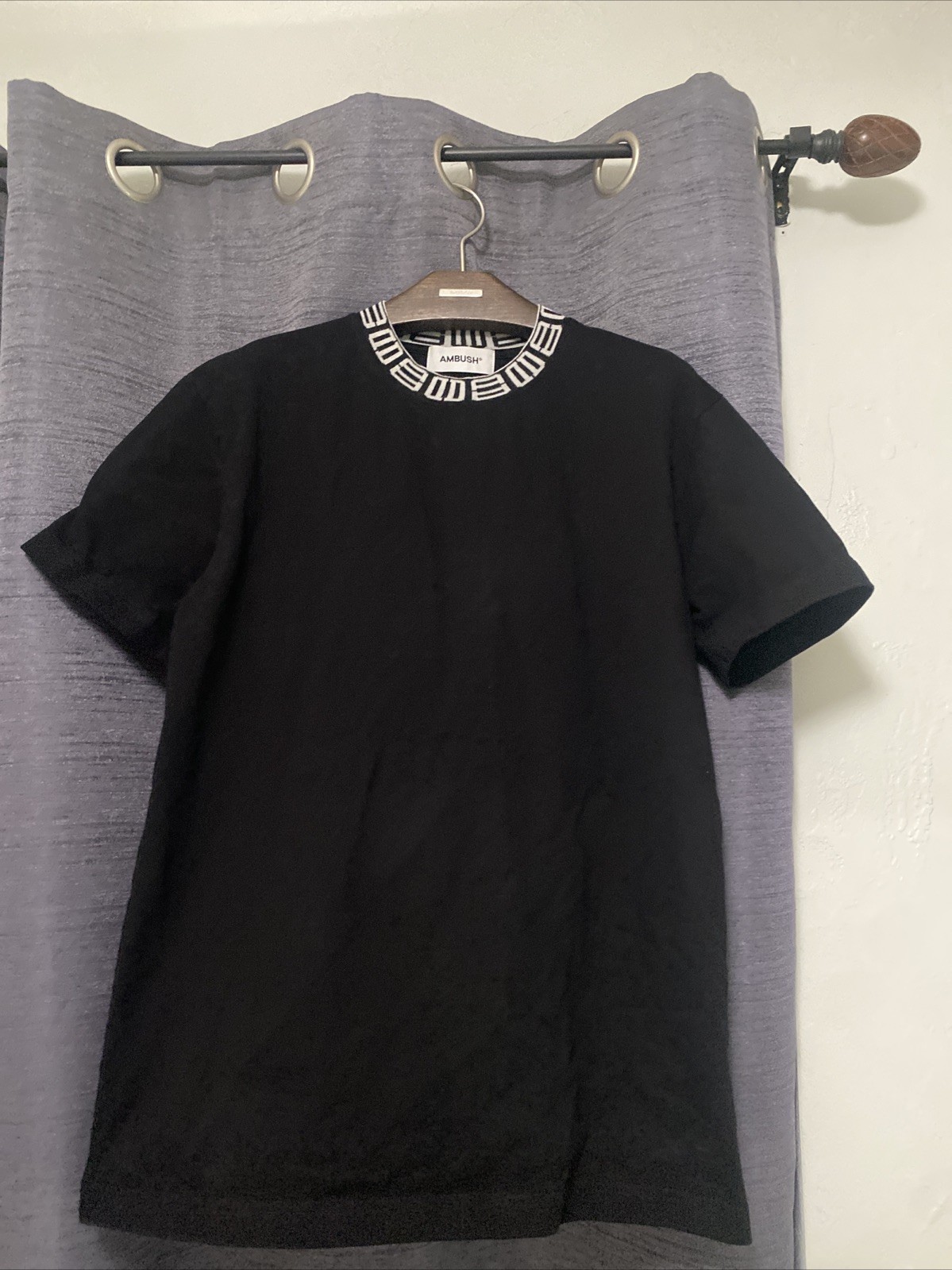 Mens AMBUSH Large Monogram Rib Collar Tshirt RARE gallery