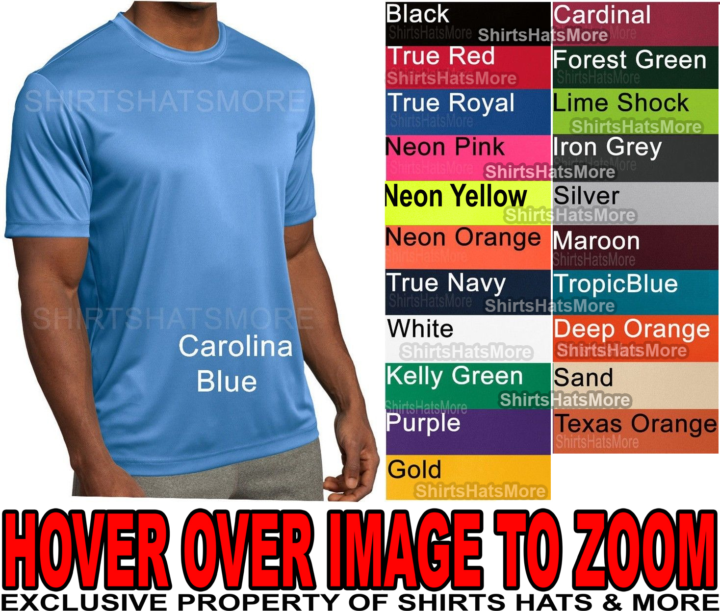 Mens T-Shirt Moisture Wicking Performance Work Out Athletic XS-4X NEW 19 COLORS gallery