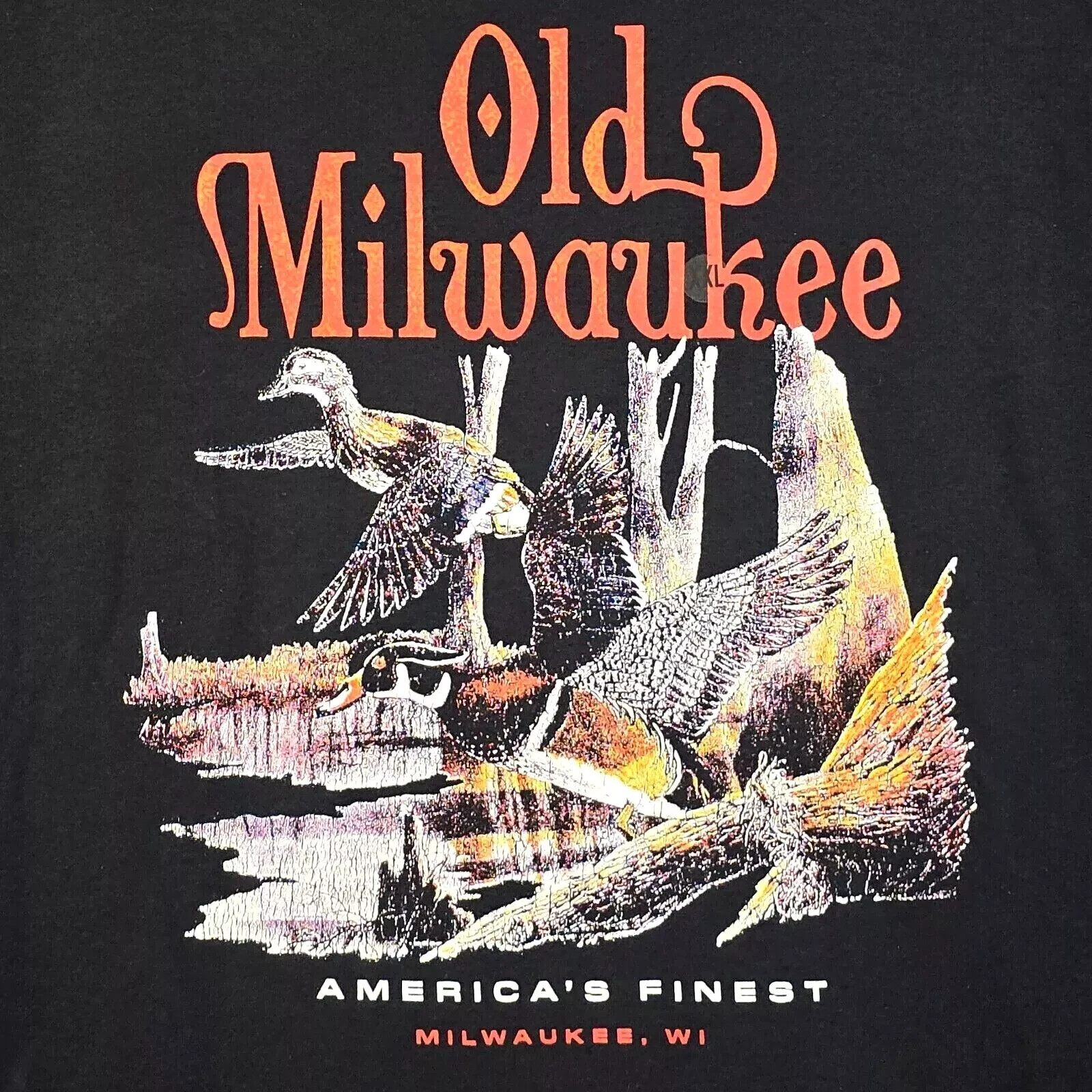 Old Milwaukee PBR Beer Shirt Mens Medium M Black Casual Ducks Hunting Brew NWT gallery