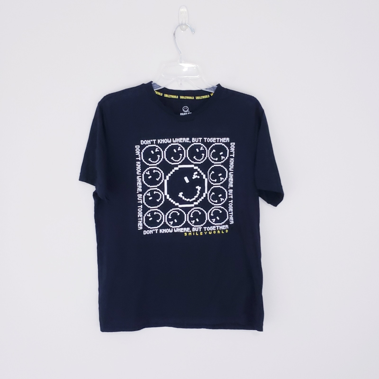 Smiley World Black Graphic T-Shirt Don't Know Where But Together Large Rare gallery