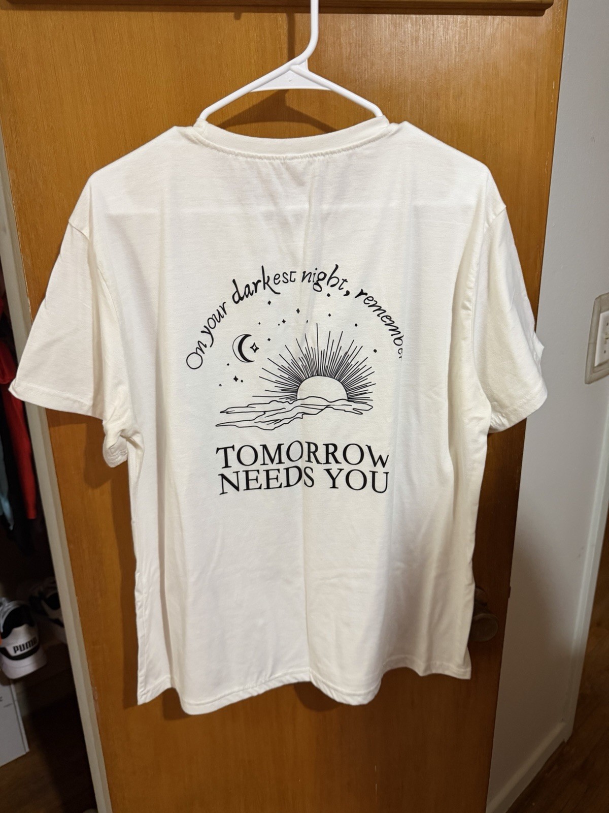 Men's White Cotton Knit Graphic Print Crew Neck T-Shirt 2XL "You Matter" gallery