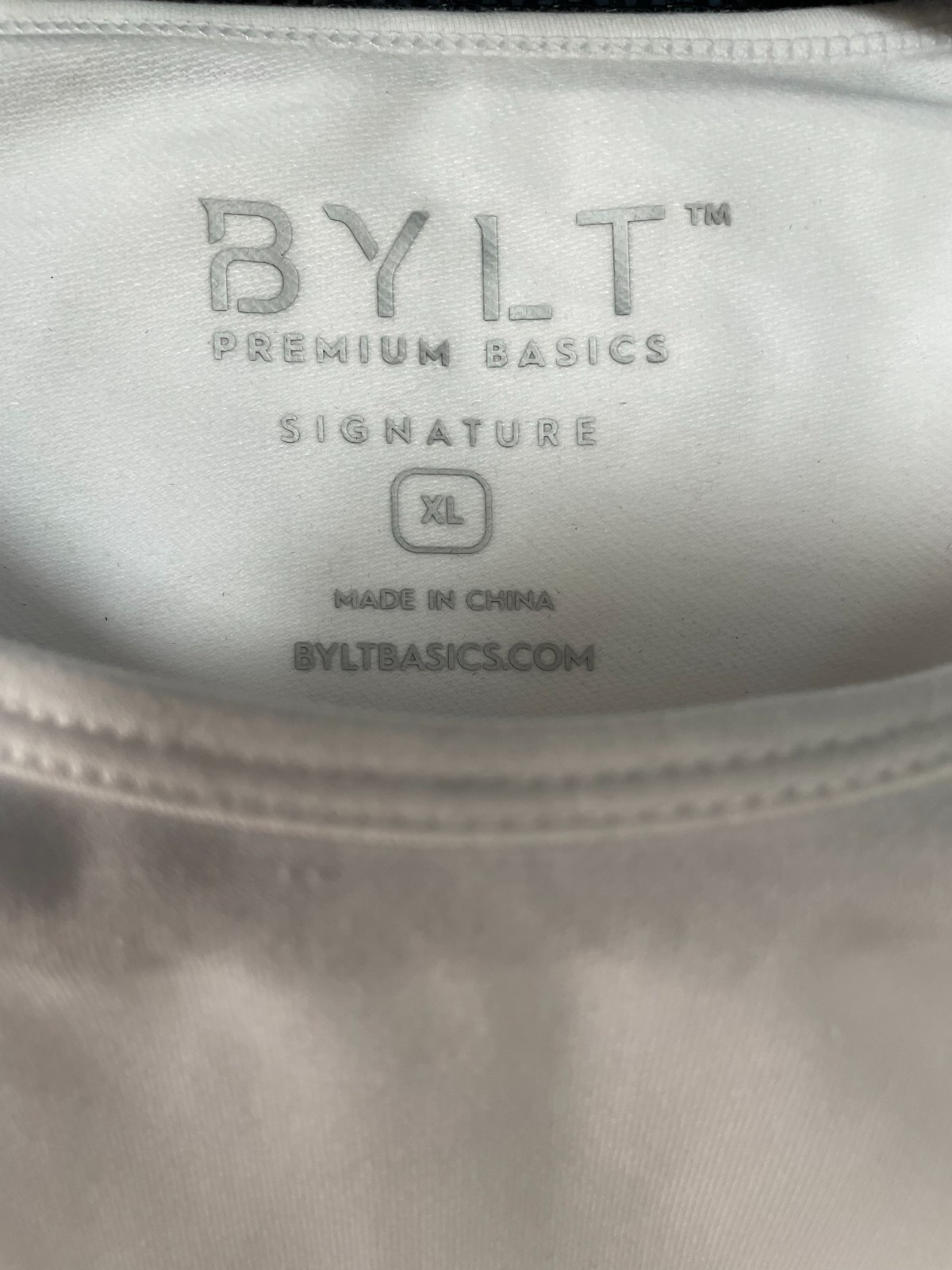 NWT BYLT Premium Basics Signature Drop-Cut T-Shirt Short Sleeve White Men's XL gallery