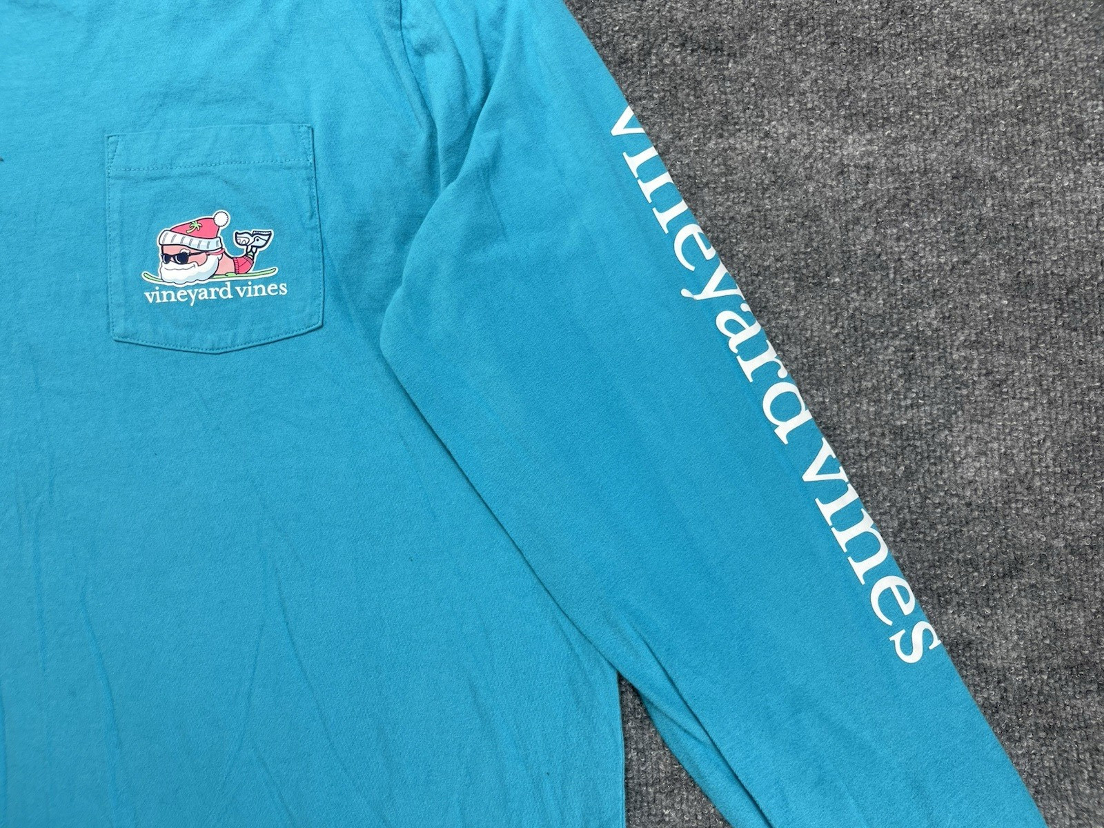 Vineyard Vines Men's T Shirt 2XL Blue Long Sleeves Crew Neck Whale Beach Outdoor gallery