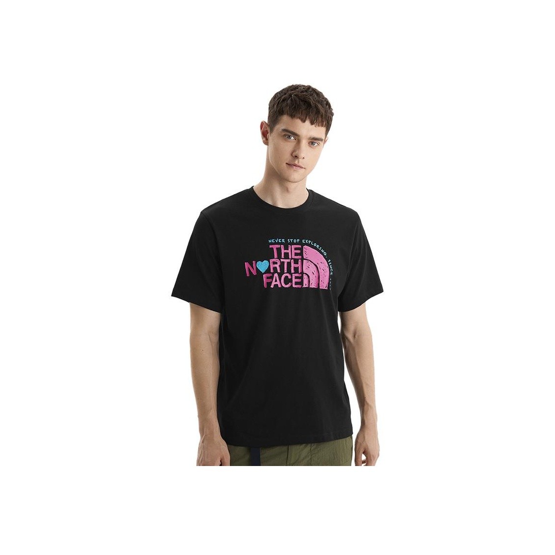 The North Face Heart Series Ss22 Heart Logo Letter Print Solid Color Round Neck gallery