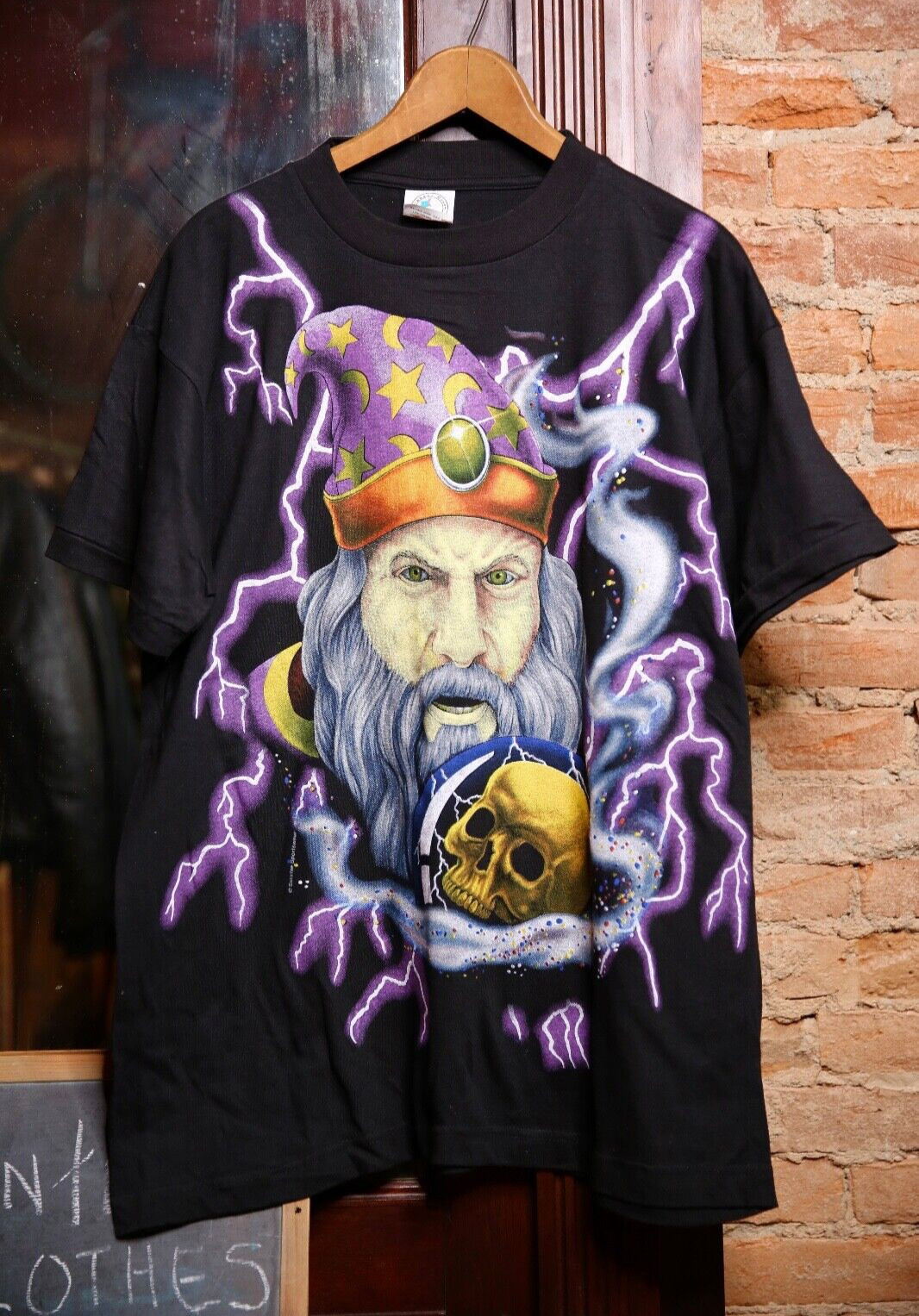 Vtg American Thunder Wizard Vintage T Shirt Mens L Warlock Witch Spells Magic gallery