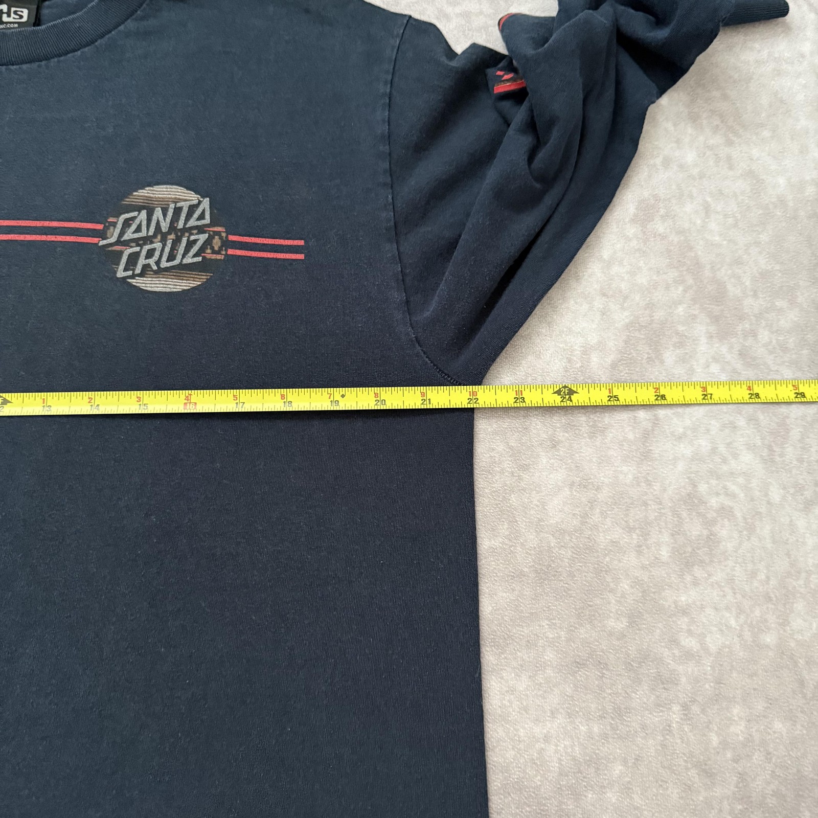 Vintage Santa Cruz Skateboards Shirt Mens L Blue Long Sleeve Stripe Graphic Surf gallery