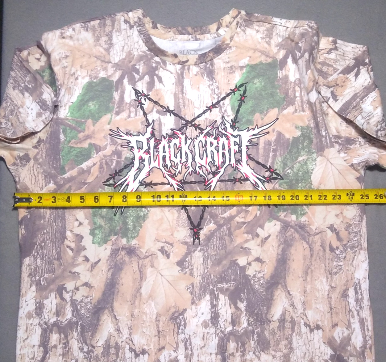 Black Craft Cult Men's Short Sleeve Camouflage XL Pentagram Graphic T-Shirt gallery