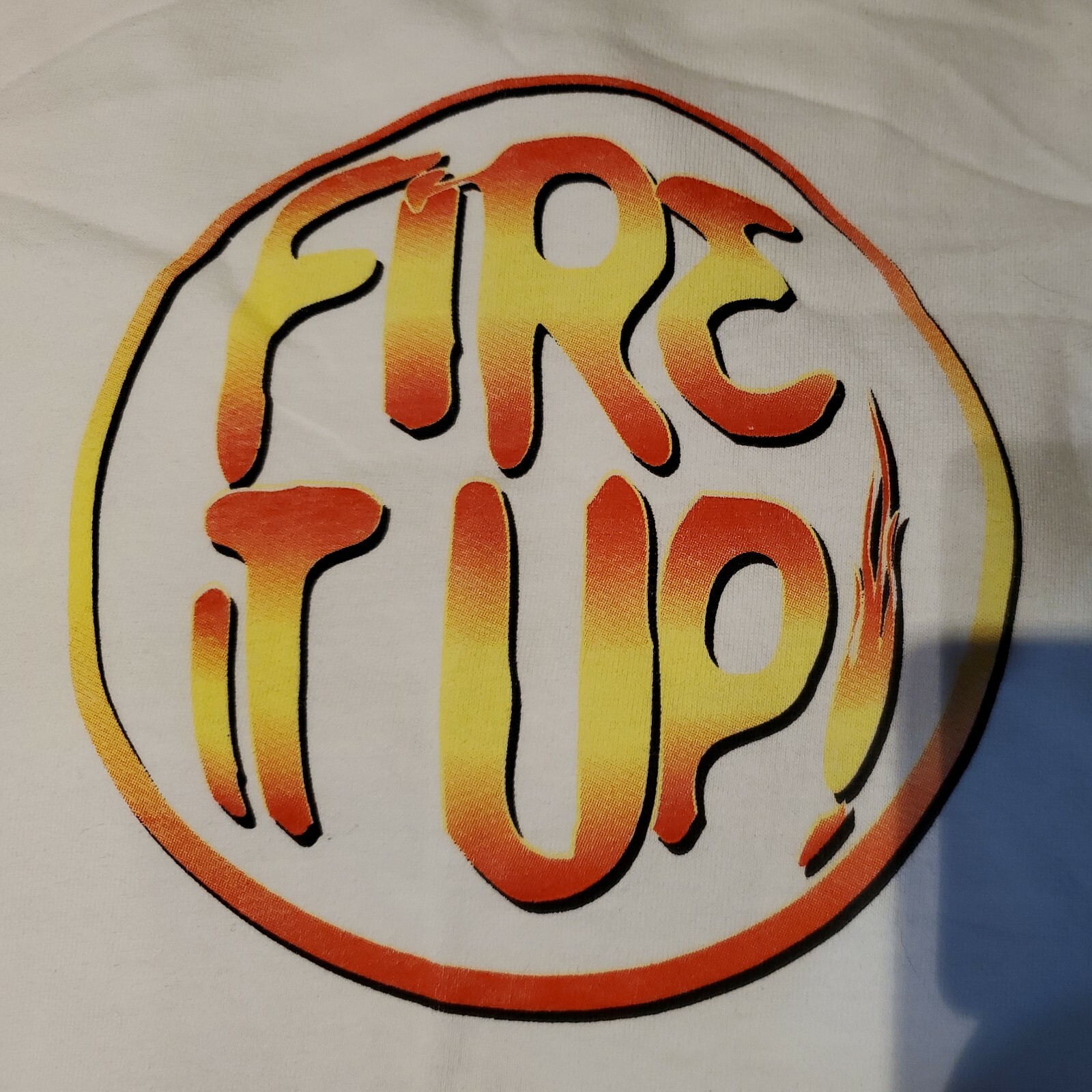 Vtg Dekuyper Fire it Up Hot Damn Sz XL White Ringer Promo TShirt Deadstock Drink