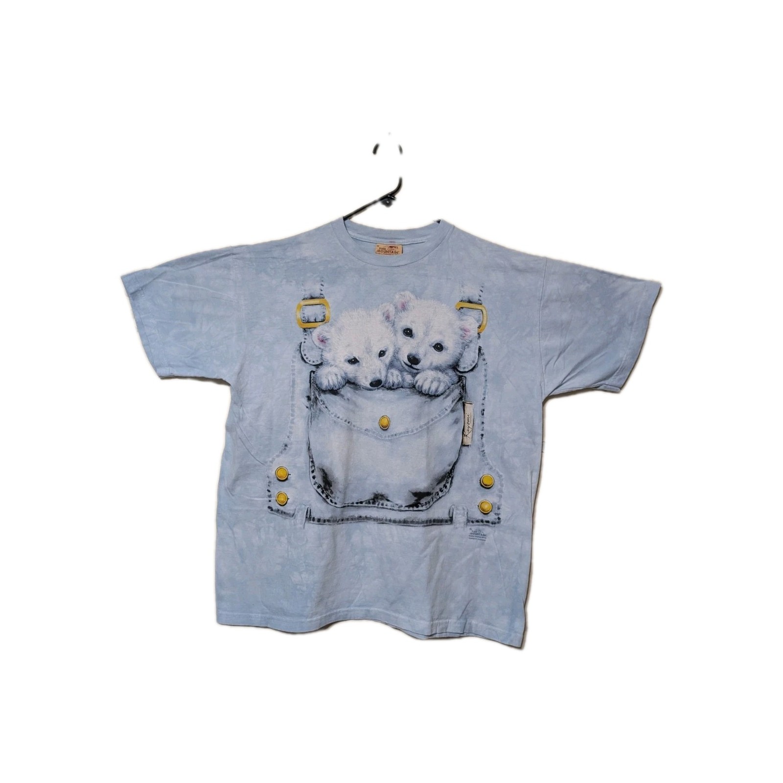 The Mountain Mens T-shirt Blue Polar Bear Cubs In A Pocket Vintage XL #4593 gallery