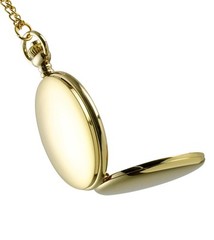 Smooth Vintage Pocket Watch with Chain (Gold)