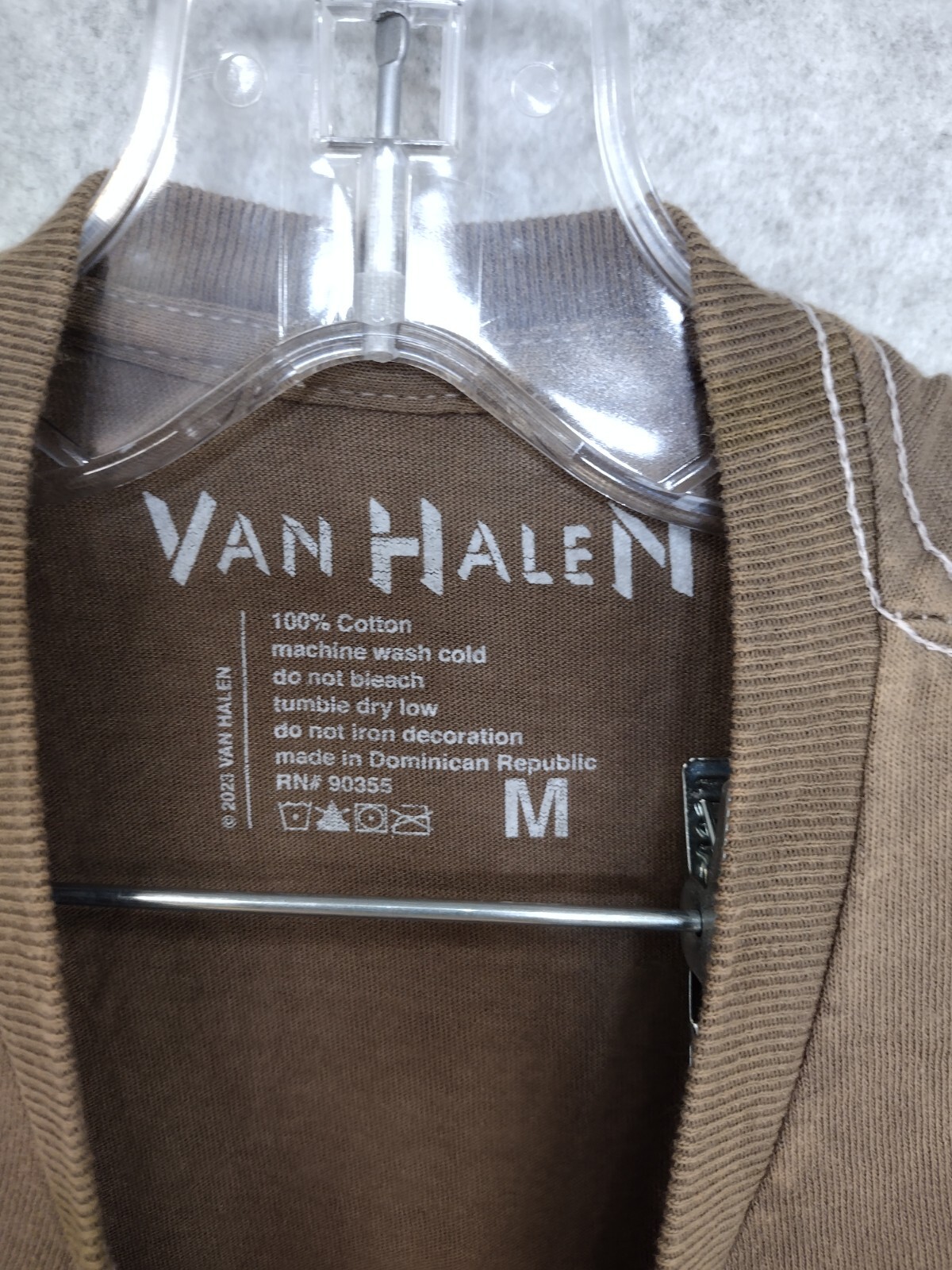 VanHalen Brown Medium ~Vintage Style Hip Hop Rock Tshirt Distressed Dyed 80s 90s gallery