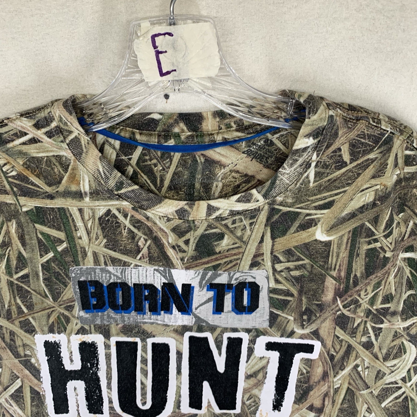 Mossy Oak Born To Hunt Forced To Work Logo T Shirt Camouflage Men’s Large Wear gallery