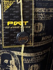 PWT classic And Cool Men’s Top Dollar Bill Print Size M Mettalic Gold And black