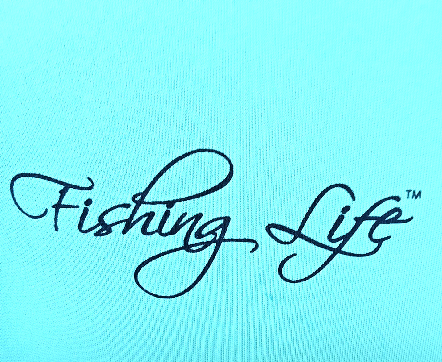 Mens Fishing Life T Shirt 2XL Aqua Blue Long Sleeve Tee Graphic Boating Angler gallery