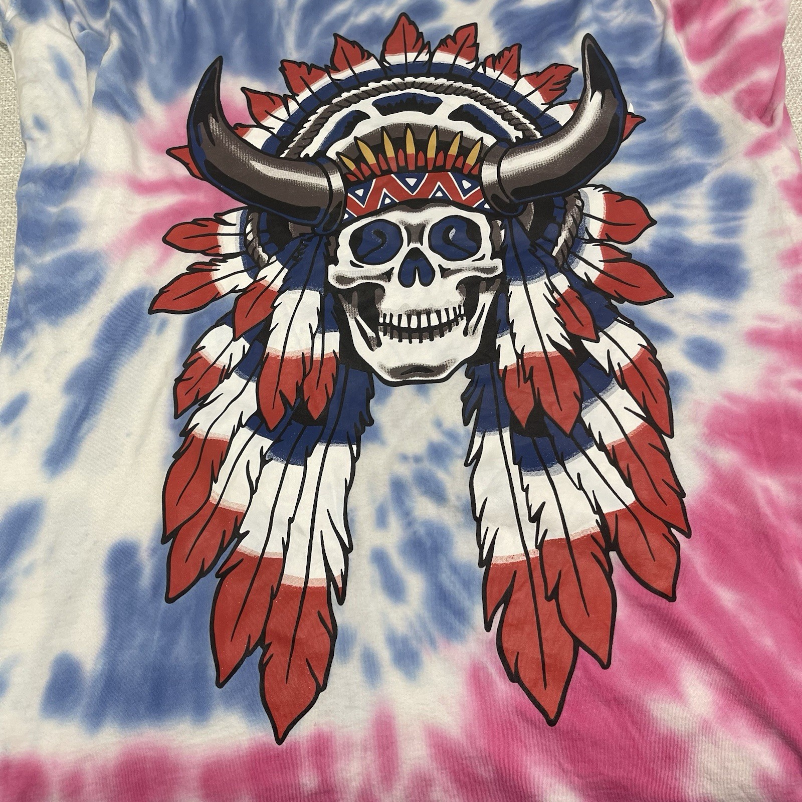 REASON TIE DYE BLUE, PINK, WHITE GRAPHIC 100% CottonT SHIRT MEN SIZE L gallery