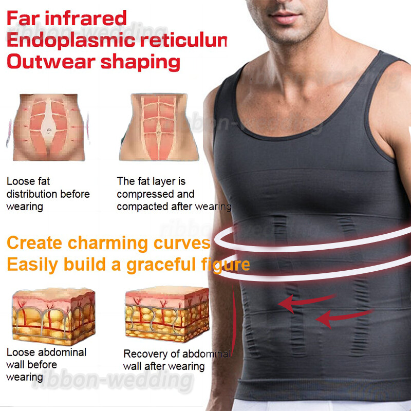Men's Slimming Body Shaper Vest Abdomen Compression Shirt Workout Tank Tops Gym gallery
