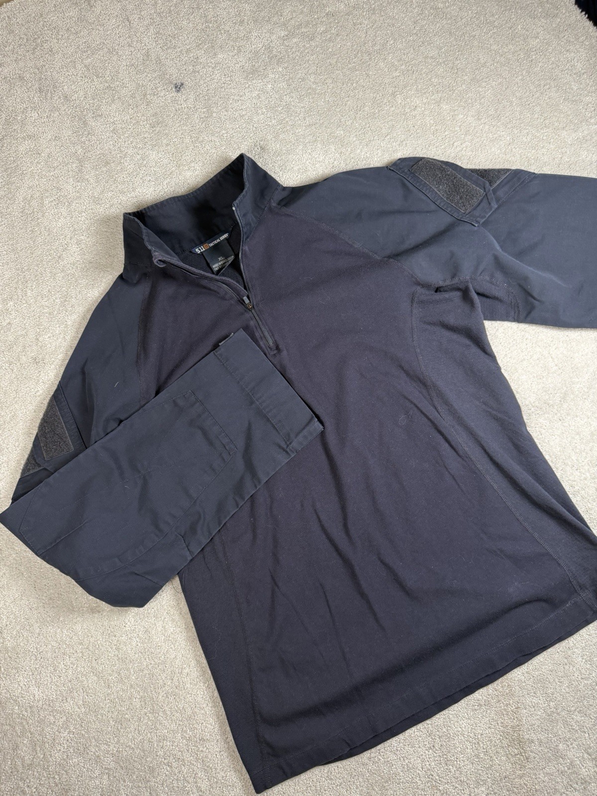 5.11 Tactical Shirt Mens XL Black Rapid Assault Zip Combat Utility Military