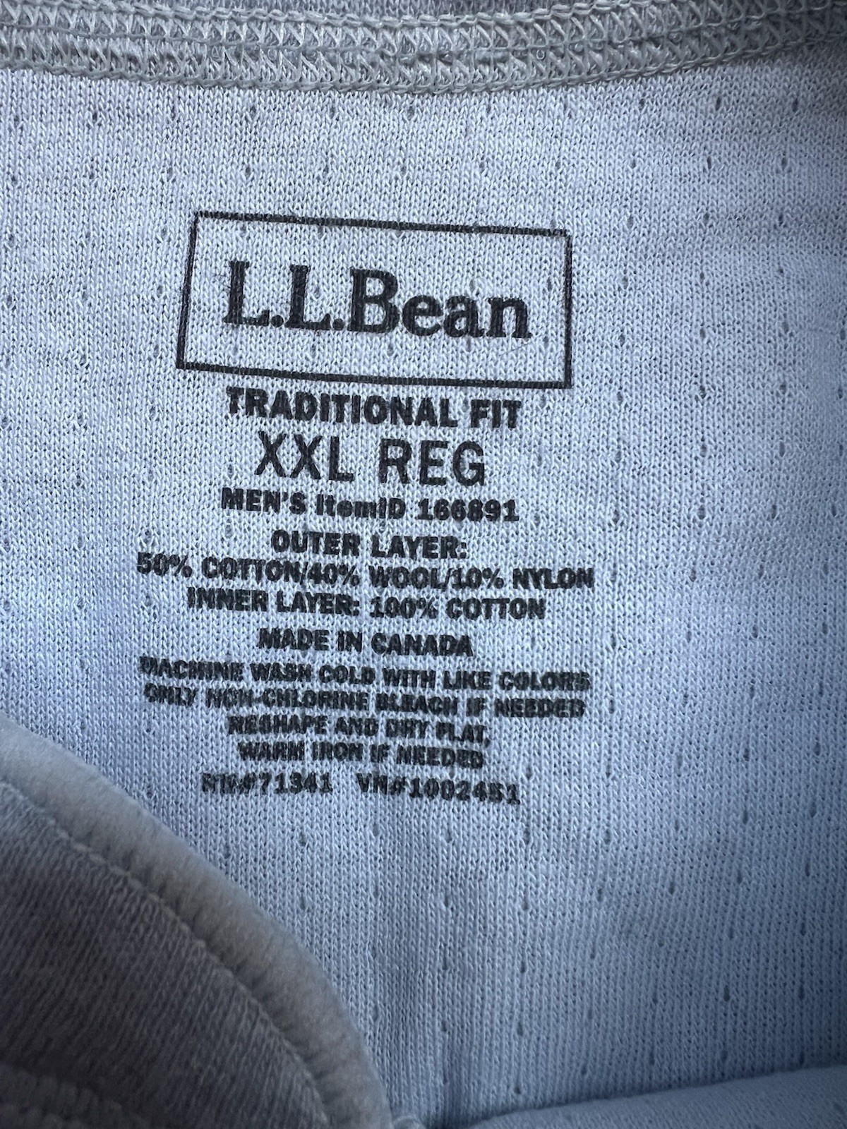 LL Bean Men's Two-Layer River Driver Henley Shirt Gray Wool/Cotton/Nylon 2XL Reg gallery