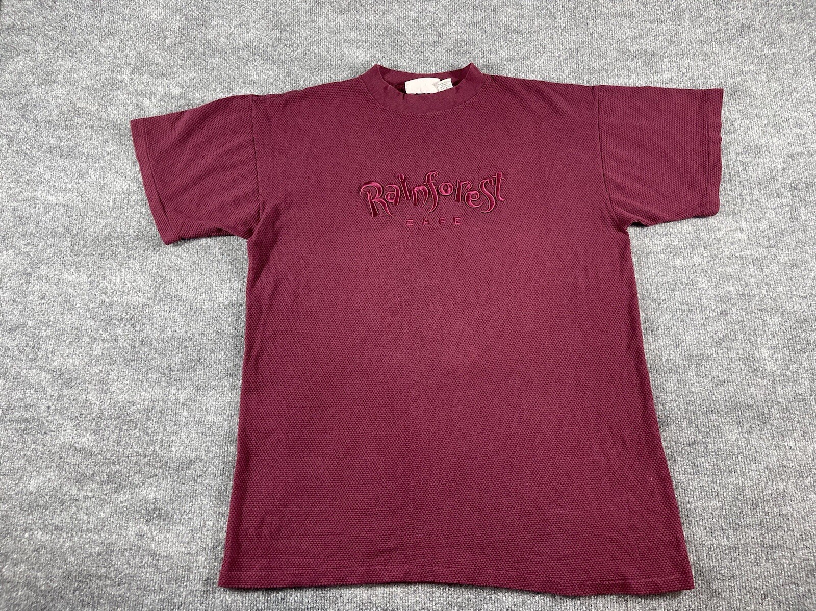 Vintage Rainforest Cafe Shirt Mens Red Short Sleeves Size Large Crew Neck Cotton gallery