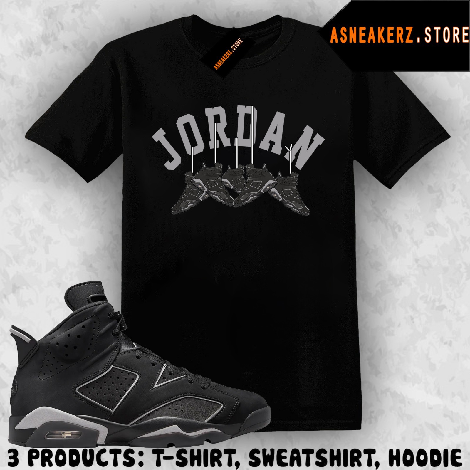 Tee Shirt Matching AJ 6 Cap and Gown 2026 Match Sneaker Shoe Hanging 6s T-Shirt gallery